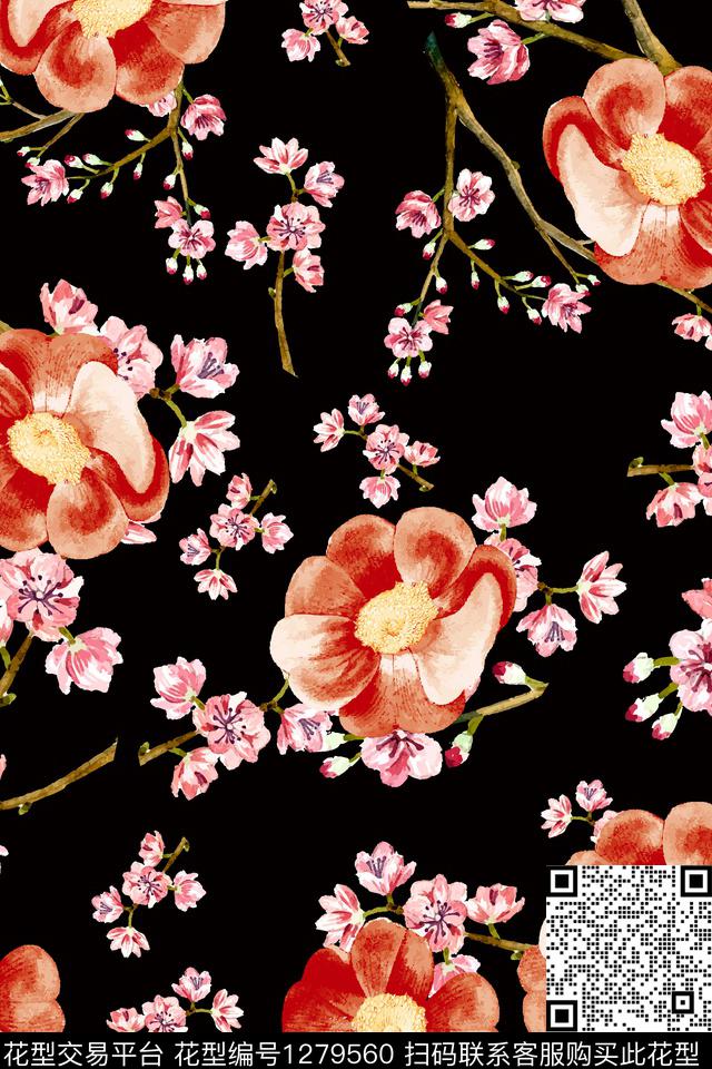 xcwh-dp02.jpg - 1279560 - 佩斯利 花卉 大牌风 - 数码印花花型 － 女装花型设计 － 瓦栏