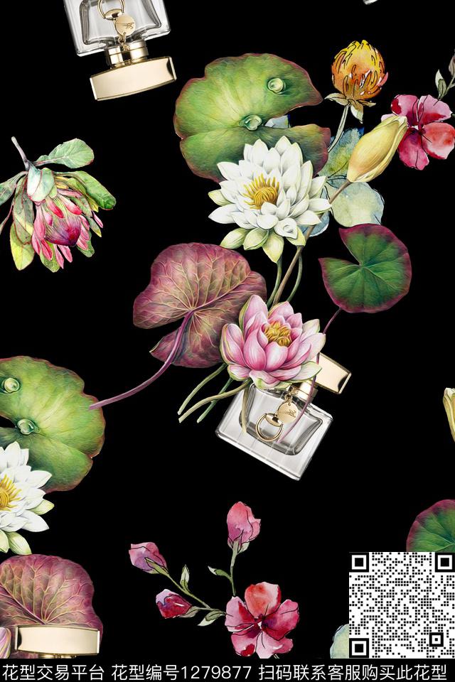 xcwh-dp07.jpg - 1279877 - 香水瓶 佩斯利 花卉 - 数码印花花型 － 女装花型设计 － 瓦栏