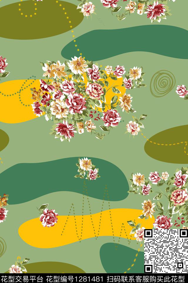 1111.jpg - 1281481 - 花卉 大牌风 - 数码印花花型 － 女装花型设计 － 瓦栏