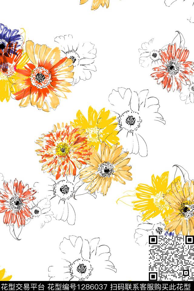 YL8092.jpg - 1286037 - 抽象花卉 水彩 大牌风 - 传统印花花型 － 女装花型设计 － 瓦栏