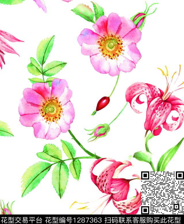 8-恢复的.jpg - 1287363 - 玫瑰花 女装 花卉 - 数码印花花型 － 女装花型设计 － 瓦栏