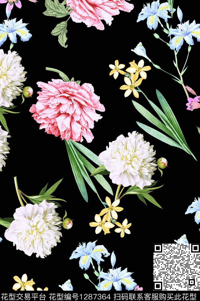 17.jpg - 1287364 - 玫瑰花 女装 花卉 - 数码印花花型 － 女装花型设计 － 瓦栏