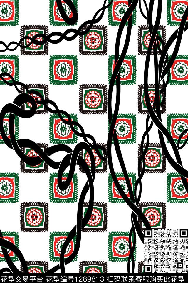 xcwh-dp27-a.jpg - 1289813 - 涂鸦 几何 花卉 - 数码印花花型 － 女装花型设计 － 瓦栏