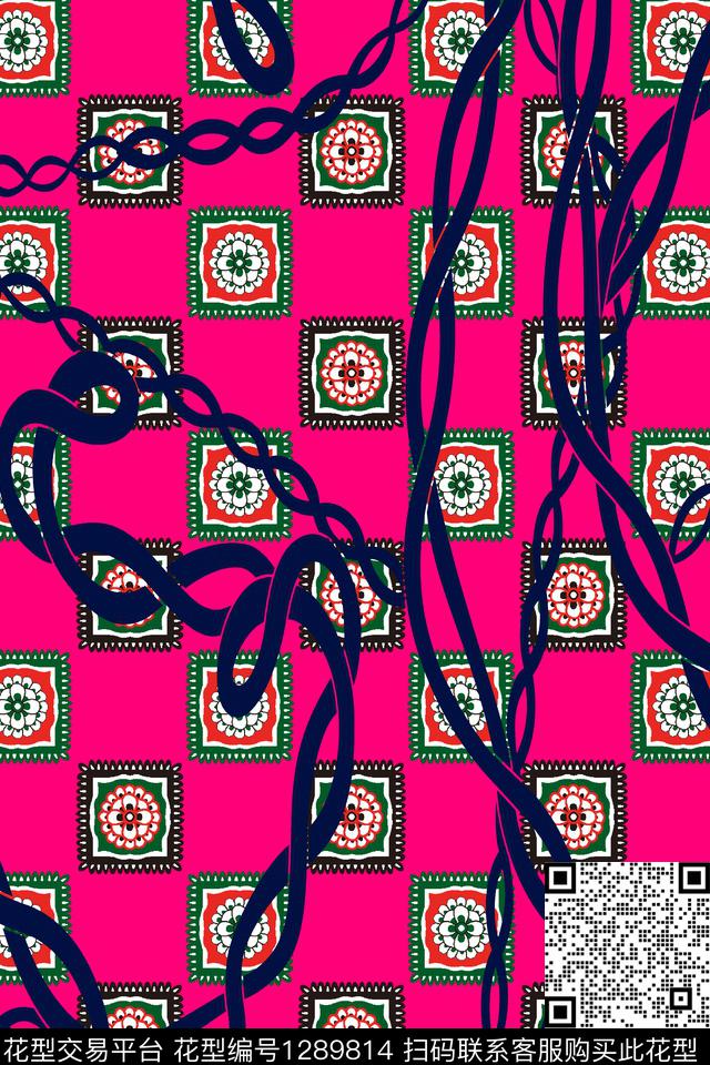 xcwh-dp27-b.jpg - 1289814 - 涂鸦 几何 花卉 - 数码印花花型 － 女装花型设计 － 瓦栏