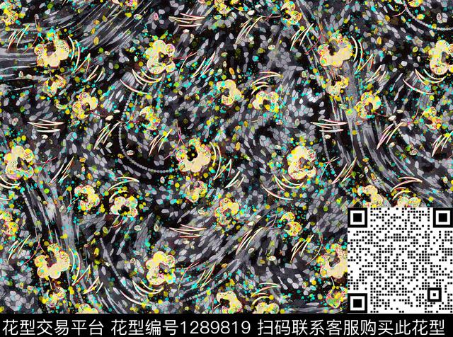 G1912227C.tif - 1289819 - 花卉 手绘 深色 - 数码印花花型 － 女装花型设计 － 瓦栏