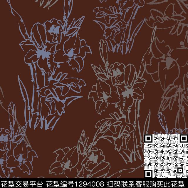 200102-nzhh-5-3.jpg - 1294008 - 花卉 扎染花型 手绘线条笔触 - 传统印花花型 － 男装花型设计 － 瓦栏