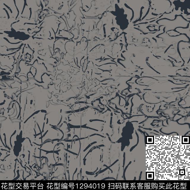 200102-抽象印花-6-2.jpg - 1294019 - 扎染花型 抽象 手绘线条笔触 - 数码印花花型 － 男装花型设计 － 瓦栏