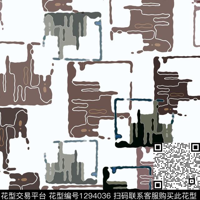 20015-肌理图案-3-5.jpg - 1294036 - 几何 手绘线条笔触 抽象 - 传统印花花型 － 男装花型设计 － 瓦栏