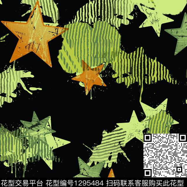 200208-1.jpg - 1295484 - 男装 五角星 条纹 - 传统印花花型 － 男装花型设计 － 瓦栏