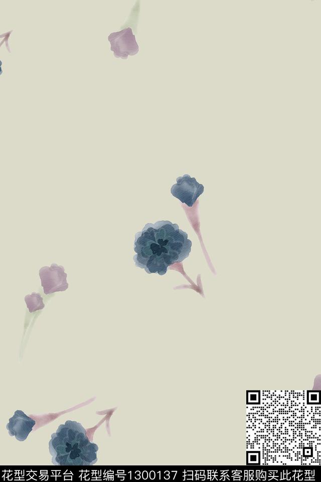 2019-88.jpg - 1300137 - 花卉 休闲 传统花型 - 数码印花花型 － 女装花型设计 － 瓦栏