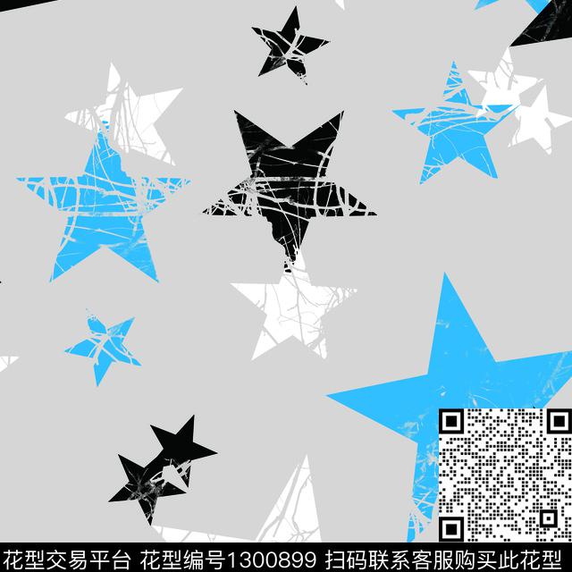 20200303-8-1.jpg - 1300899 - 抽象男装 五角星 几何男装 - 传统印花花型 － 男装花型设计 － 瓦栏