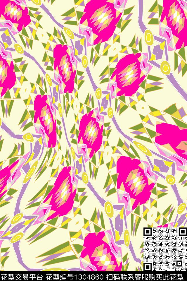 几何       抽象.jpg - 1304860 - 几何 波西米亚 抽象 - 数码印花花型 － 女装花型设计 － 瓦栏