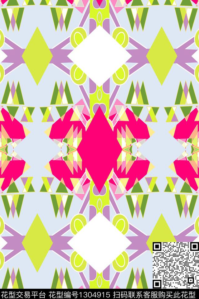 规则    几何.jpg - 1304915 - 几何 波西米亚 大牌风 - 传统印花花型 － 女装花型设计 － 瓦栏
