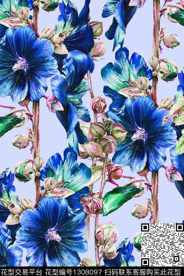 B-C24植物3.jpg - 1308097 - 高档女装 植物花草 经典风格 - 数码印花花型 － 女装花型设计 － 瓦栏