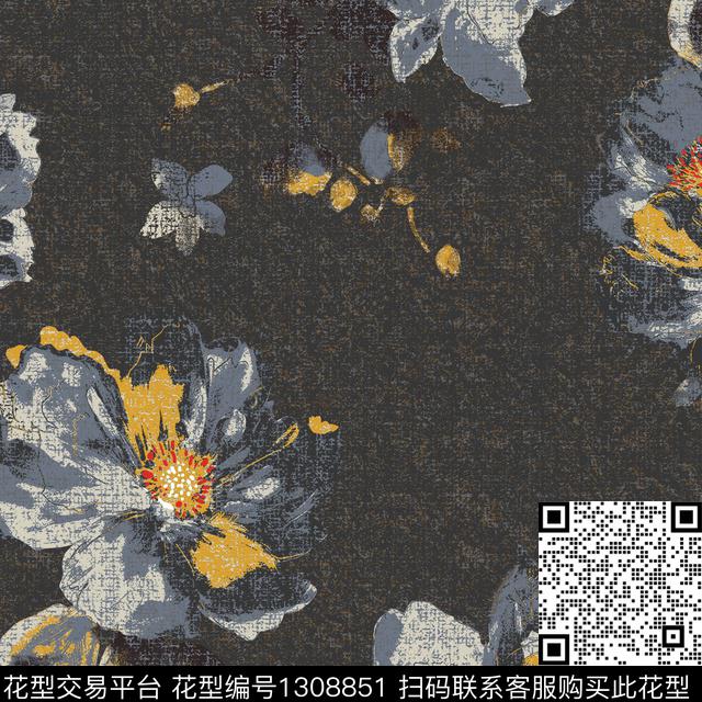 1.jpg - 1308851 - 沙发布 抽象花卉 花卉 - 数码印花花型 － 沙发布花型设计 － 瓦栏