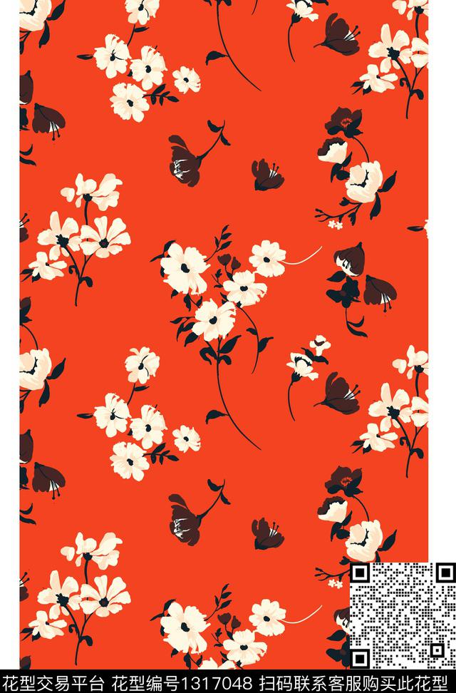 1-1.jpg - 1317048 - 女装定位花 花卉 小碎花 - 传统印花花型 － 女装花型设计 － 瓦栏