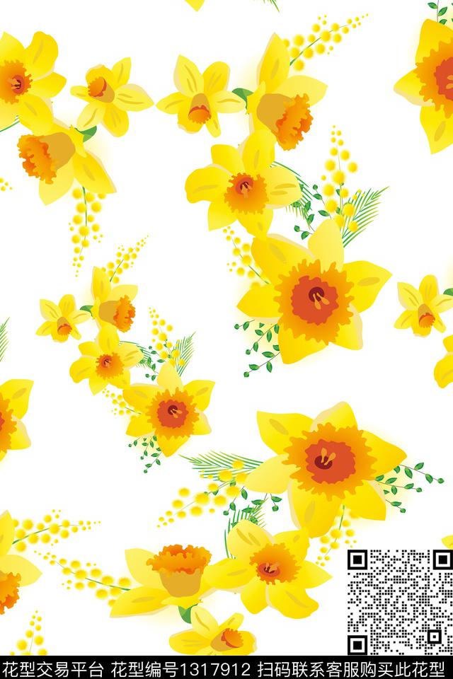 066.jpg - 1317912 - 花卉 花瓣 大牌风 - 数码印花花型 － 女装花型设计 － 瓦栏