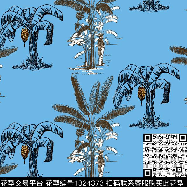 dw.jpg - 1324373 - 男装 棕榈树 大牌风 - 传统印花花型 － 男装花型设计 － 瓦栏