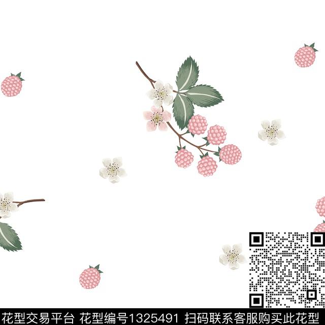 花型.jpg - 1325491 - 小碎花 粉色 手绘花卉 - 传统印花花型 － 墙纸花型设计 － 瓦栏