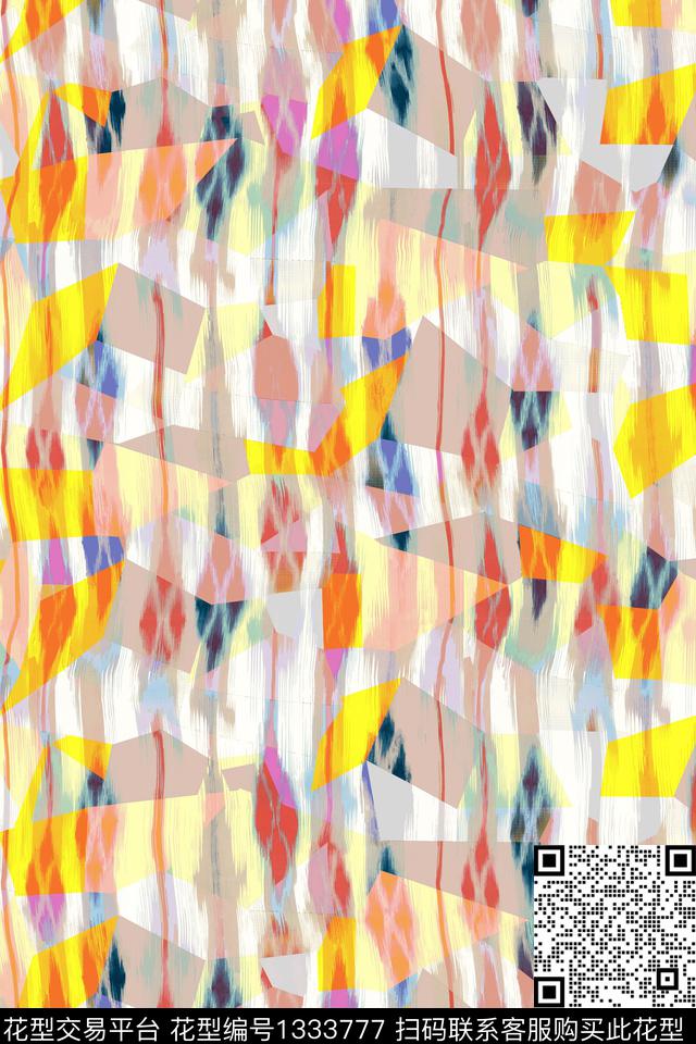 Orst_xx485A.jpg - 1333777 - 几何 抽象 条纹 - 数码印花花型 － 泳装花型设计 － 瓦栏