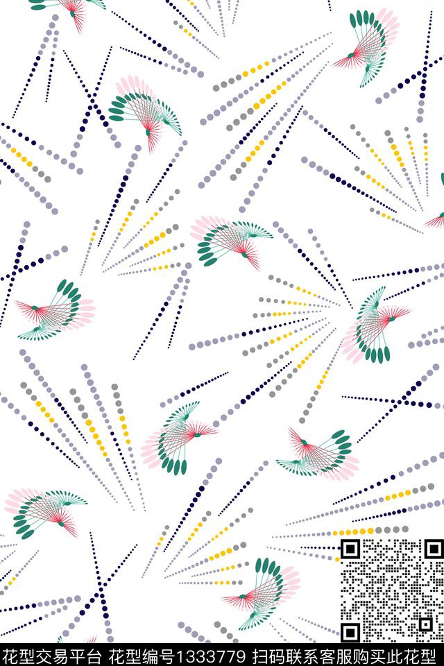 Orst_xx506A.jpg - 1333779 - 几何 抽象 条纹 - 传统印花花型 － 泳装花型设计 － 瓦栏