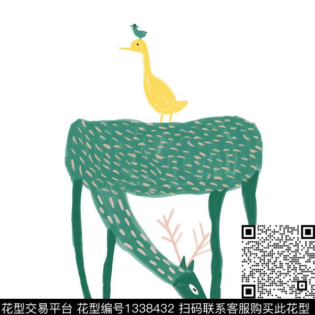 4.22.jpg - 1338432 - 插画 定位花 动物 - 数码印花花型 － 男装花型设计 － 瓦栏