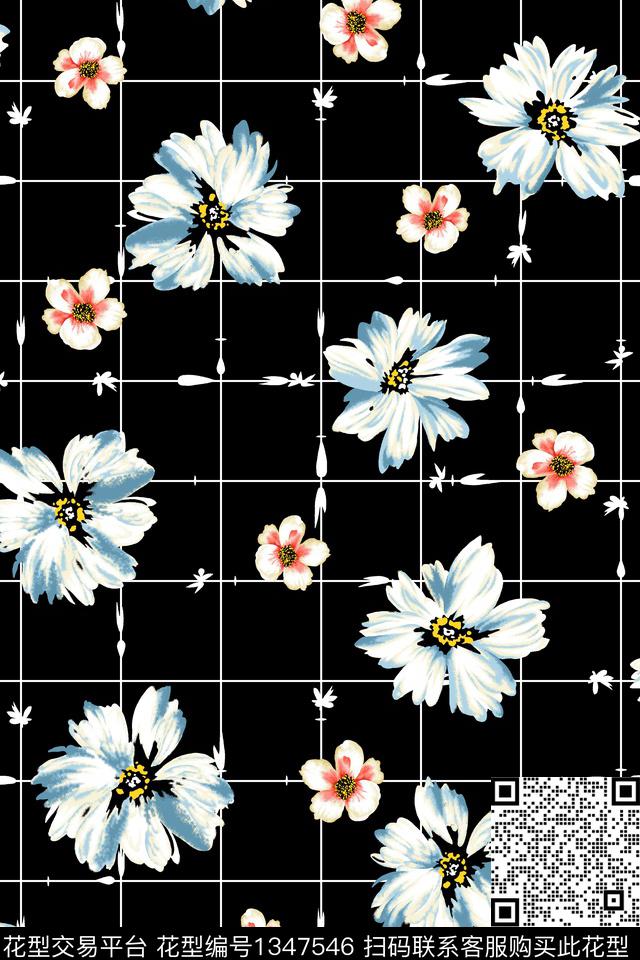 JXSJ20200728.jpg - 1347546 - 几何 花卉 满版散花 - 传统印花花型 － 女装花型设计 － 瓦栏