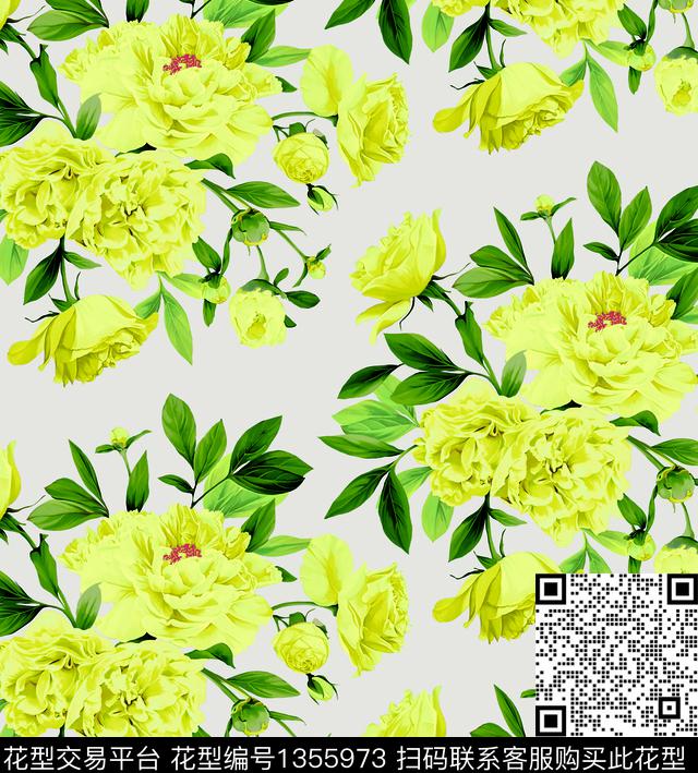P0710--3.jpg - 1355973 - 窗帘 数码花型 水墨风 - 数码印花花型 － 窗帘花型设计 － 瓦栏