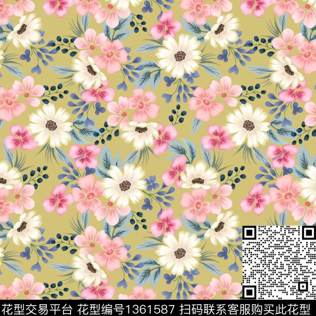 DS00054.jpg - 1361587 - 连衣裙 田园 数码花型 - 数码印花花型 － 女装花型设计 － 瓦栏