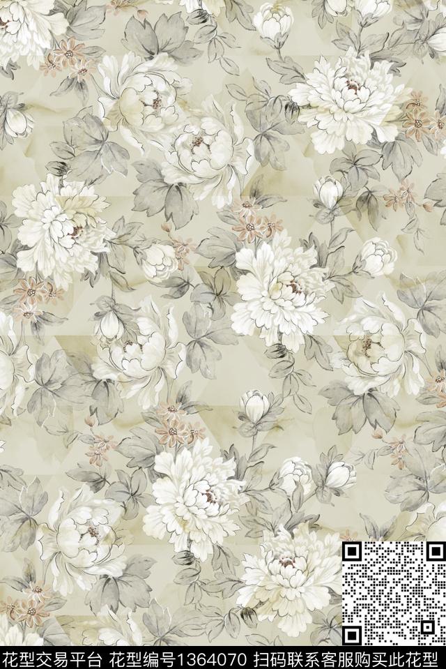 DS00059.jpg - 1364070 - 连衣裙 窗帘 花卉 - 数码印花花型 － 女装花型设计 － 瓦栏