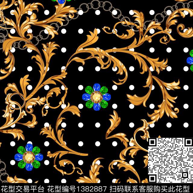 bupi-0265.jpg - 1382887 - 几何 珠宝宝石 佩斯利 - 传统印花花型 － 女装花型设计 － 瓦栏