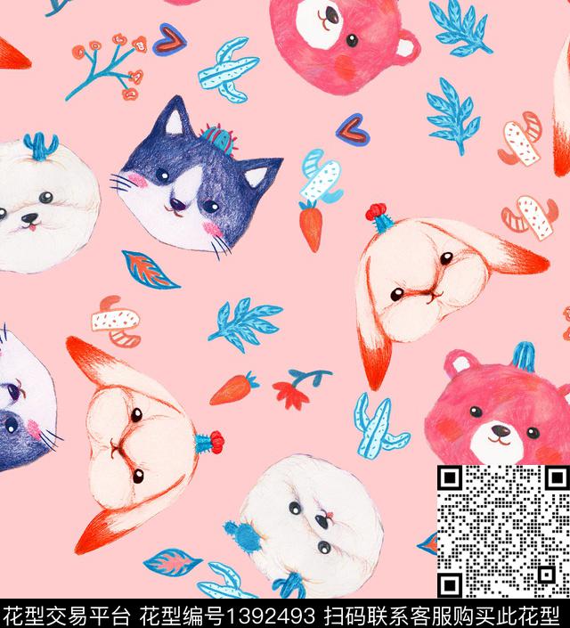 R2006019.jpg - 1392493 - 卡通人物 小猪佩奇 猫 - 数码印花花型 － 童装花型设计 － 瓦栏