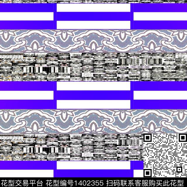 223.jpg - 1402355 - 格子 民族风 抽象 - 数码印花花型 － 女装花型设计 － 瓦栏
