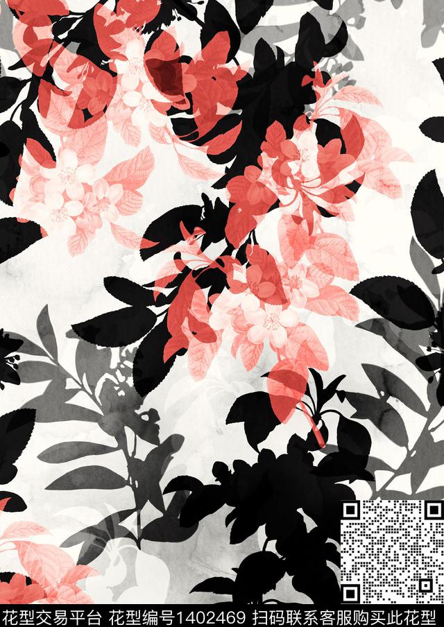 2021236.jpg - 1402469 - 抽象花卉 花卉 剪影 - 数码印花花型 － 女装花型设计 － 瓦栏