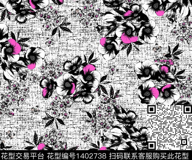 2021-77.jpg - 1402738 - 肌理 抽象花卉 花卉 - 传统印花花型 － 女装花型设计 － 瓦栏