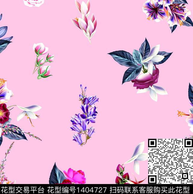 7006.jpg - 1404727 - 数码花型 花卉 大牌风 - 数码印花花型 － 女装花型设计 － 瓦栏