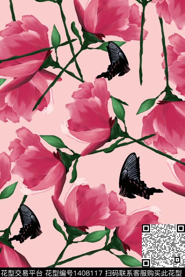 jb.jpg - 1408117 - 花卉 花瓣 小碎花 - 数码印花花型 － 床品花型设计 － 瓦栏