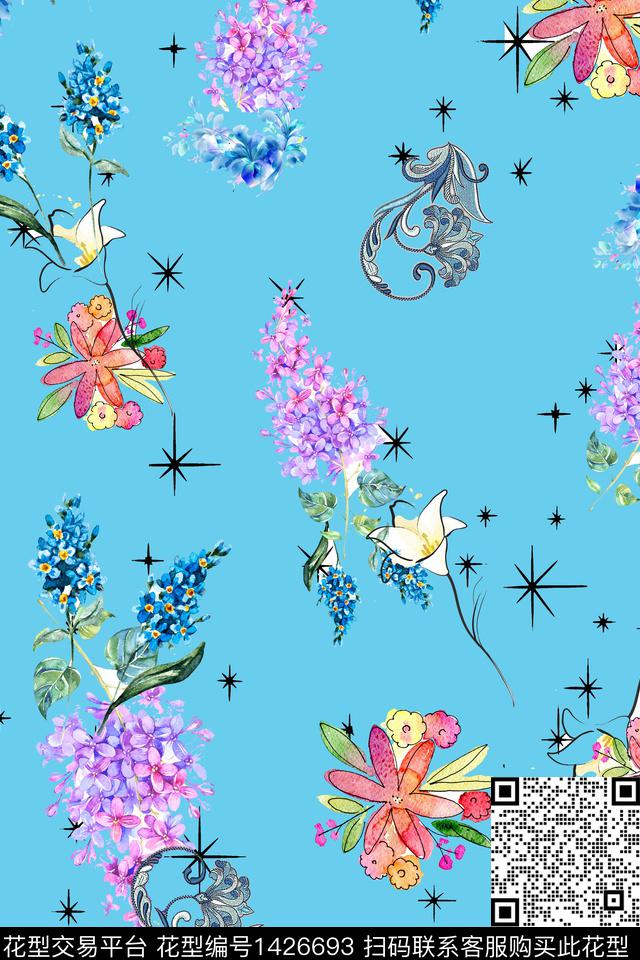 1.jpg - 1426693 - 花卉 植物 热带花型 - 数码印花花型 － 童装花型设计 － 瓦栏
