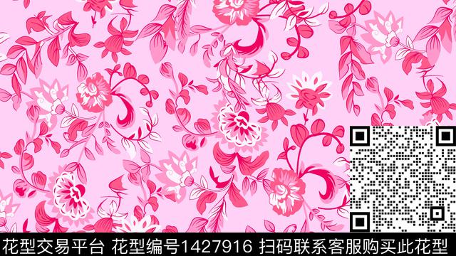 LZI0198.jpg - 1427916 - 花卉 春夏花型 手绘花卉 - 数码印花花型 － 其他花型设计 － 瓦栏