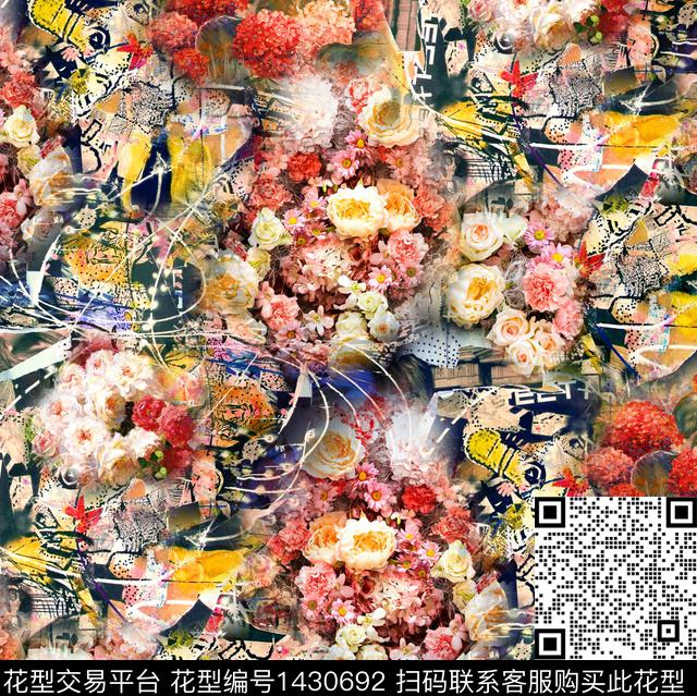 20210623.jpg - 1430692 - 数码花型 民族花卉 花卉 - 数码印花花型 － 女装花型设计 － 瓦栏