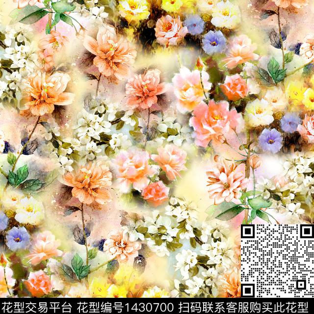 20210625.jpg - 1430700 - 数码花型 民族花卉 花卉 - 数码印花花型 － 女装花型设计 － 瓦栏