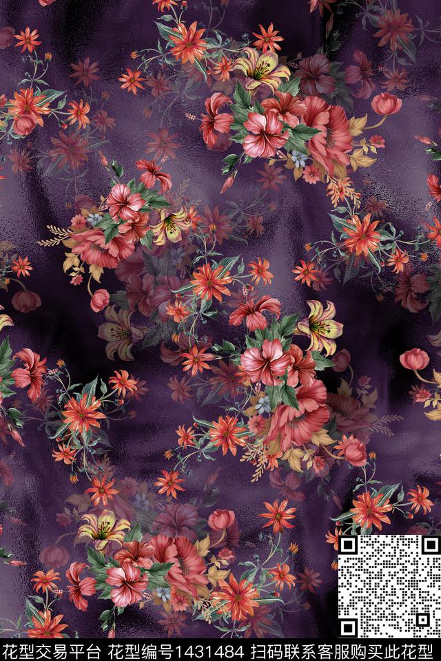 HTB1Z818.jpg - 1431484 - 连衣裙 女装 花卉 - 传统印花花型 － 女装花型设计 － 瓦栏