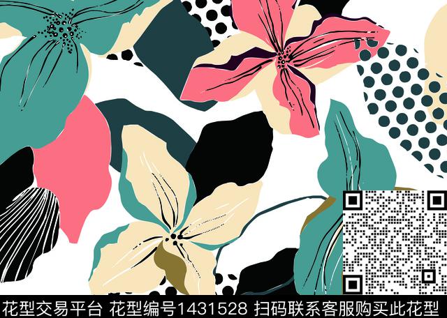 zhao-rdh.jpg - 1431528 - 几何 花卉 大牌风 - 传统印花花型 － 泳装花型设计 － 瓦栏