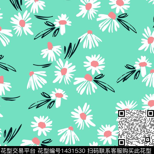 zhao-xcj.jpg - 1431530 - 花卉 小雏菊 大牌风 - 传统印花花型 － 女装花型设计 － 瓦栏