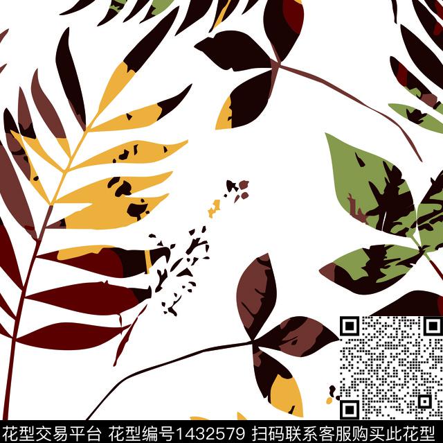 zhao-xcsy.jpg - 1432579 - 大牌风 植物 抽象 - 传统印花花型 － 女装花型设计 － 瓦栏
