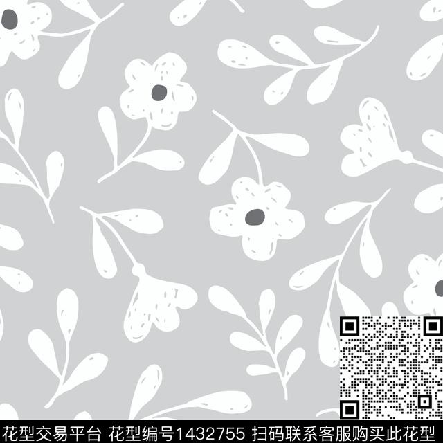 ZJY2021-06-16-02A-01 .jpg - 1432755 - 定位花 花卉 小碎花 - 传统印花花型 － 窗帘花型设计 － 瓦栏