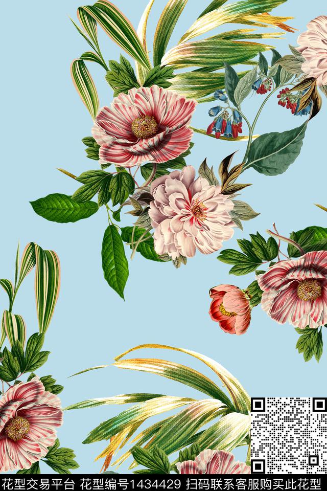 1.jpg - 1434429 - 花卉 热带花型 南美 - 数码印花花型 － 女装花型设计 － 瓦栏