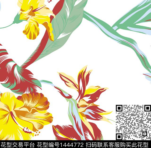 27.jpg - 1444772 - 棕榈树 热带花型 几何风 - 数码印花花型 － 女装花型设计 － 瓦栏
