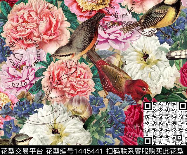 210812复古牡丹回路.jpg - 1445441 - 民族风 复古 花卉 - 数码印花花型 － 礼品花型设计 － 瓦栏