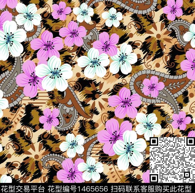 44.jpg - 1465656 - 豹纹 民族风 大牌风 - 传统印花花型 － 女装花型设计 － 瓦栏